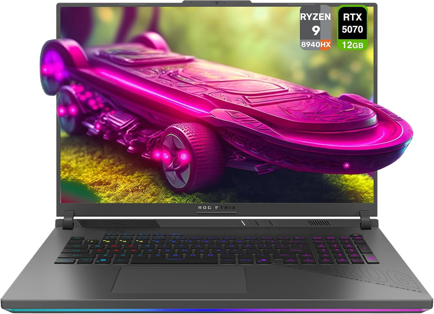 ASUS ROG Strix G18 Gaming Laptop, AMD Ryzen 9-8940HX, 16 GB DDR5 RAM, 1 TB PCIe SSD, 18" 2.5K (2560x1600) Nebula Display 240Hz, Nvidia G-Force RTX 5070, 4-Zone RGB Keyboard, W11 Home, Eclipse Gray