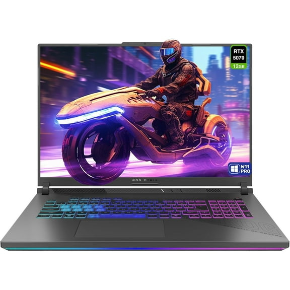 ASUS ROG Strix G18 Gaming Laptop, AMD Ryzen 9-9955HX, 64 GB DDR5 RAM, 4 TB PCIe SSD, 18" 2.5K (2560x1600) 240Hz Display, Nvidia G-Force RTX 5070, 4-Zone RGB Keyboard, W11 Pro, Eclipse Gray