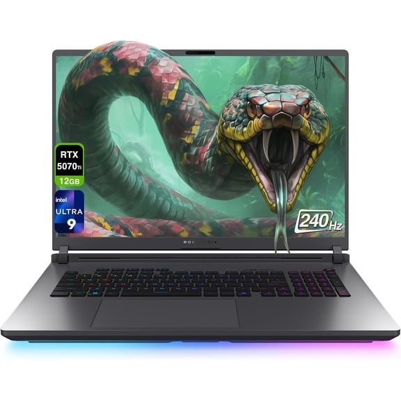 ASUS ROG Strix G18 Gaming Laptop, Intel Ultra 9-275HX, 64 GB DDR5 RAM, 2 TB PCIe SSD, 18" 2.5K (2560x1600) 240Hz Nebula Display, N-vidia G-Force RTX 5070Ti, 4-zone RGB Keyboard, W11 Pro, Eclipse Gray