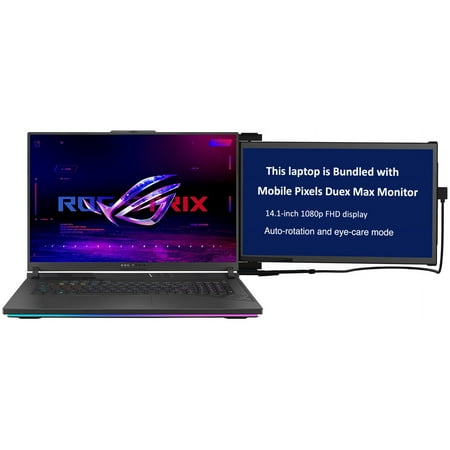 ASUS ROG Strix G18 Gaming Laptop (Intel i9-13980HX 24-Core, 18in 240 Hz Wide QXGA (2560x1600), GeForce RTX 4070, 32GB DDR5 5600MHz RAM, 1TB PCIe SSD, Backlit KB, Win 10 Pro) with Duex Max DS Monitor