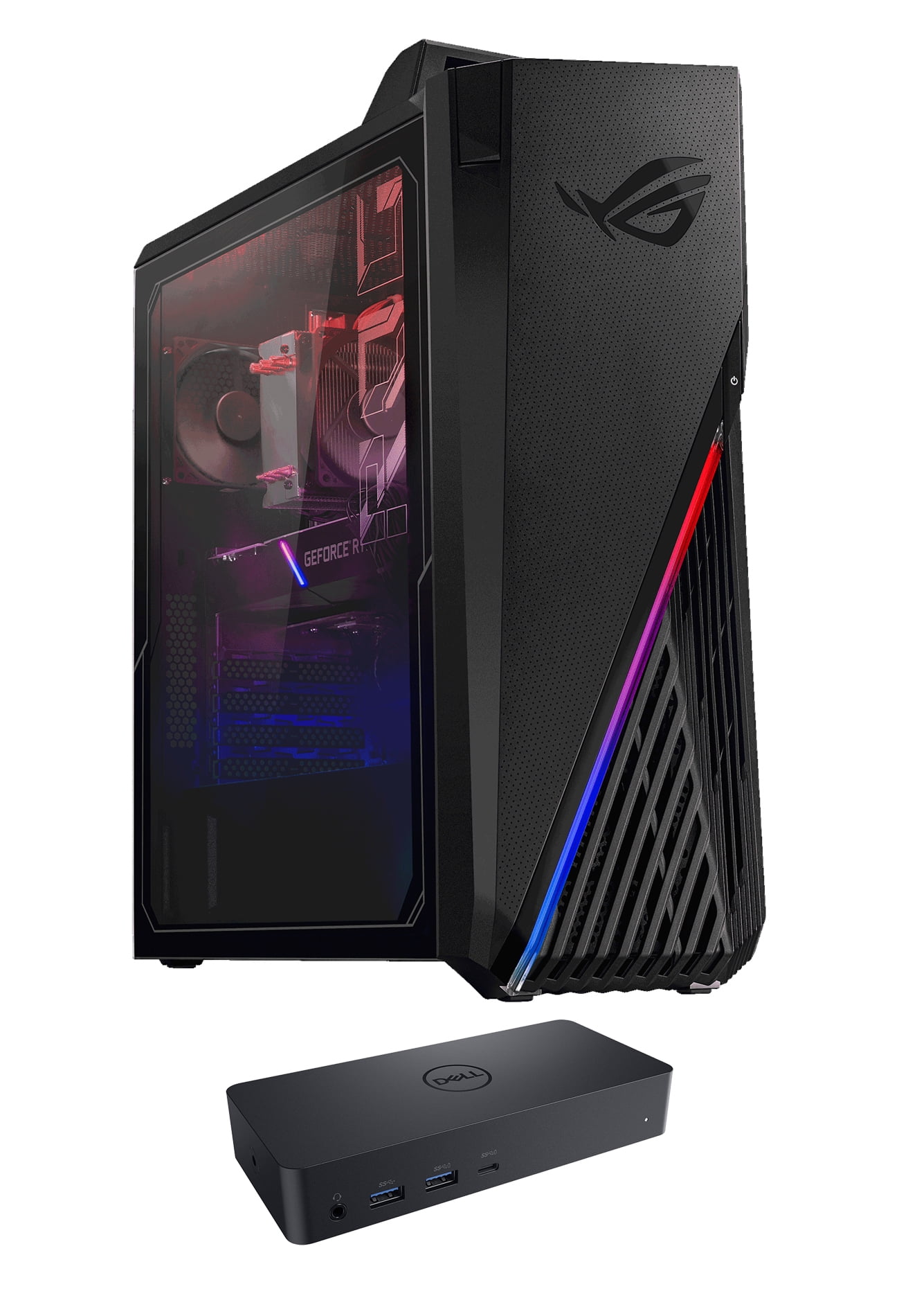 ASUS ROG Strix GA15 Gaming & Entertainment Desktop PC (AMD Ryzen 7 5800X 8-Core, NVIDIA RTX 3070, 16GB RAM, 1TB PCIe SSD, Wifi, USB 3.2, HDMI, Bluetooth, Display Port, Win 11 Home) with D6000 Dock