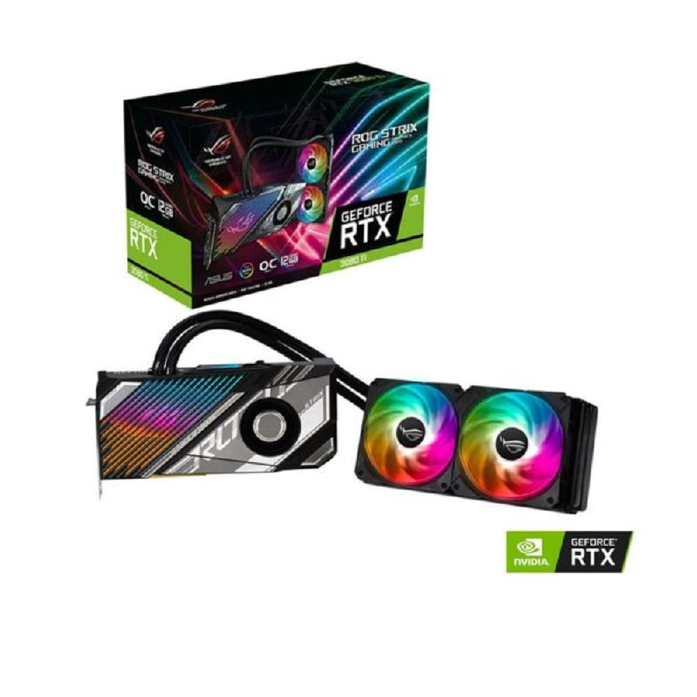 ASUS ROG Strix LC NVIDIA GeForce RTX 3080 Ti OC Edition Gaming Graphics Card (PCIe 4.0, 12GB GDDR6X, HDMI 2.1, DisplayPort 1.4a, Full-Coverage Cold Plate, 240mm Radiator, 600mm tubing, GPU Tweak II)