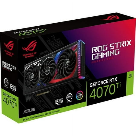 ASUS ROG Strix NVIDIA GeForce RTX 4070 Ti Gaming Graphics Card (PCIe 4.0, 12GB GDDR6X, HDMI 2.1a, DisplayPort 1.4a) ROG Strix RTX 40|12G RTX4070Ti|Black