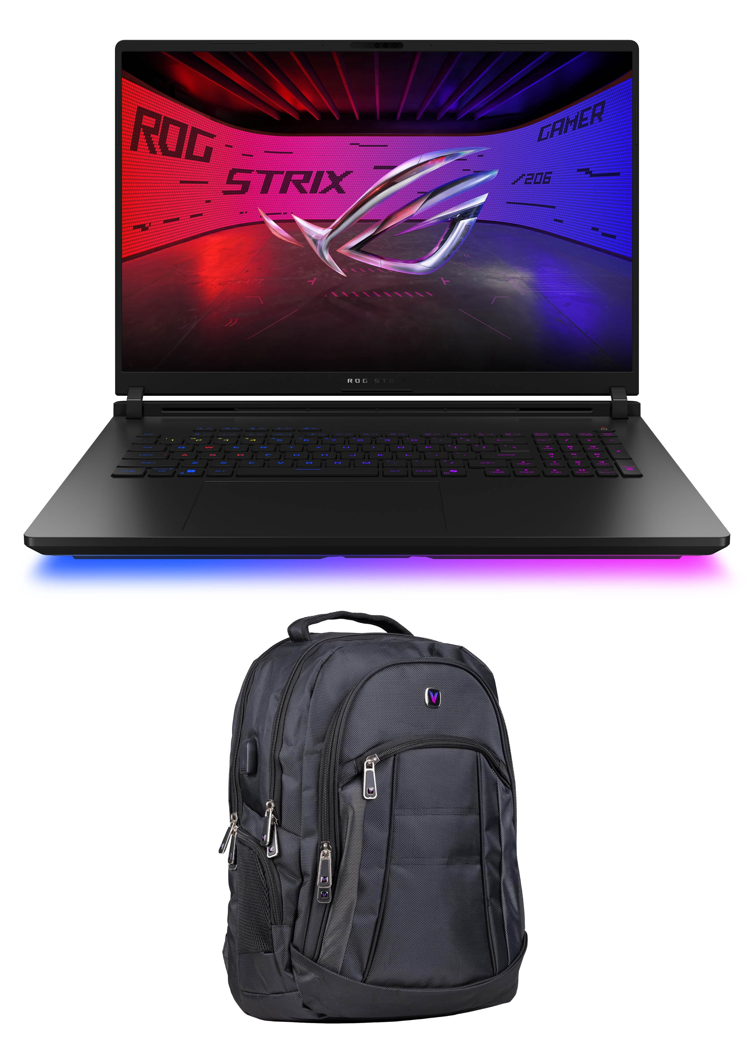 ASUS ROG Strix SCAR AI Gaming Laptop 18in 240Hz Mini LED WQXGA Display (Intel Ultra 9- 275HX, NVIDIA GeForce RTX 5080 16GB, 64GB DDR5, 2TB PCIe SSD, RGB KB, Win 11 Pro) w/Premium Backpack