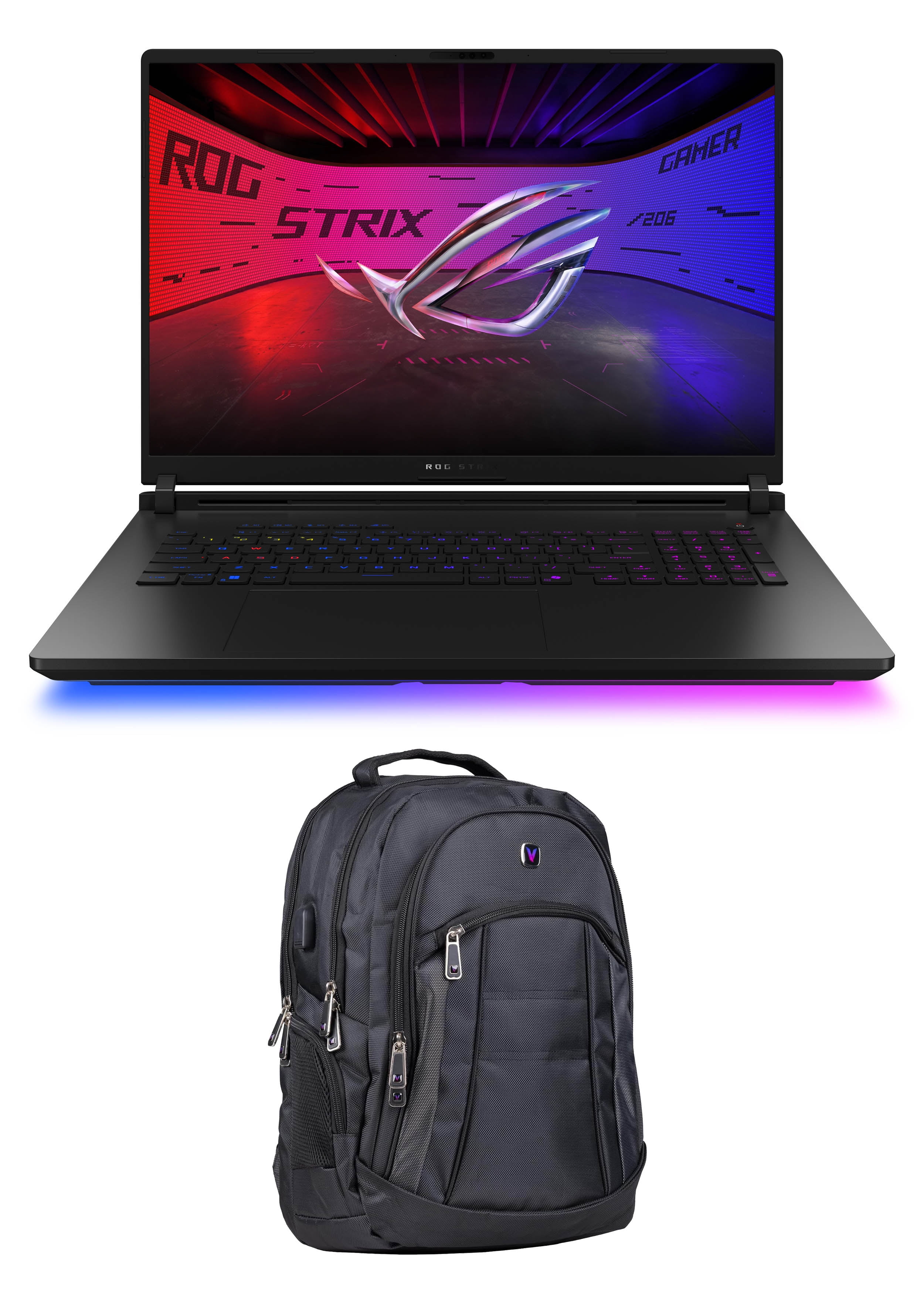 ASUS ROG Strix SCAR AI Gaming Laptop 18in 240Hz Mini LED WQXGA Display (Intel Ultra 9- 275HX, NVIDIA GeForce RTX 5080 16GB, 64GB DDR5, 2x4TB PCIe SSD (8TB), RGB KB, Win 11 Pro) w/Premium Backpack