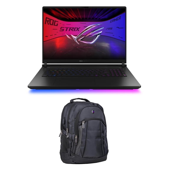 ASUS ROG Strix SCAR AI Gaming Laptop 18in 240Hz Mini LED WQXGA Display (Intel Ultra 9- 275HX, NVIDIA GeForce RTX 5080 16GB, 64GB DDR5, 4TB PCIe SSD, RGB KB, Win 11 Pro) w/Premium Backpack