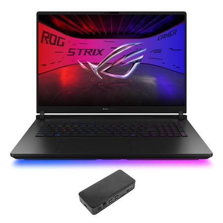 ASUS ROG Strix SCAR AI Gaming Laptop 18in 240Hz Mini LED WQXGA Display (Intel Ultra 9- 275HX, NVIDIA GeForce RTX 5080 16GB, 64GB DDR5, 8TB PCIe SSD, RGB KB, 2 Thunderbolt 5, Win 11 Pro) w/USB-C Dock