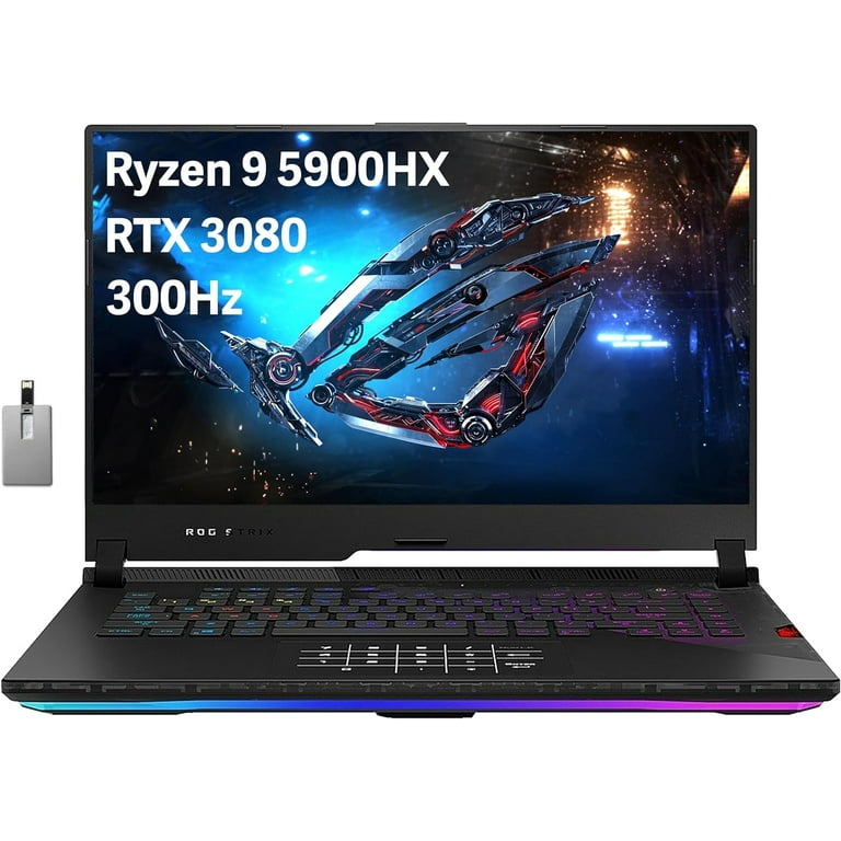 ASUS ROG Strix Scar 15 15.6 300Hz IPS Type FHD Gaming Laptop AMD Ryzen 9 5900HX 32GB RAM 1TB PCIe SSD RGB Backlit Keyboard GeForce RTX 3080 Win