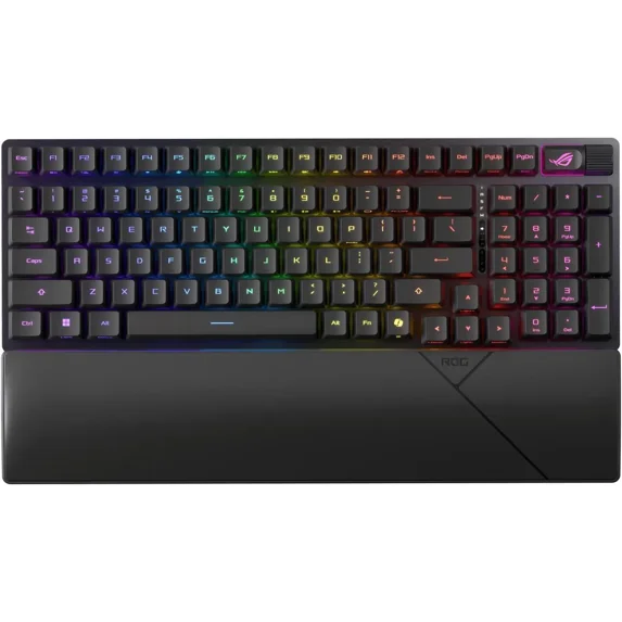 ASUS ROG Strix Scope II 96 RX Wireless Optical Gaming Keyboard - 96% Full-Size, Tri-Mode Connectivity, Pre-lubed ROG RX Red Linear Switches ABS Keycaps, RGB, PC/Mac Support - Black