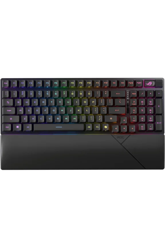 ROG Strix Scope II 96 RX Wireless Optical Gaming Keyboard - 96% Full-Size, Tri-Mode Connectivity, Pre-lubed ROG RX Red Linear Switches ABS Keycaps, RGB, PC/Mac Support - Black
