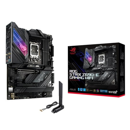 ASUS ROG Strix Z690-E Gaming WiFi 6E LGA 1700(Intel® 12th&13th Gen)ATX gaming motherboard(PCIe 5.0, DDR5,18+1 ower stages,2.5 Gb LAN,Bluetooth v5.2,Thunderbolt 4,support up to 5xM.2,1xPCIe 5.0 M.2)