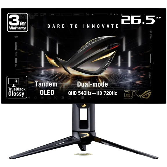ASUS ROG Swift 27 inch (26.5" viewable) Dual Mode QHD 1440P 540Hz Full HD 720Hz AMD FreeSync Premium Pro & G-SYNC compatible 0.02ms HDR500 OLED Gaming Computer Monitor PG27AQWP-G
