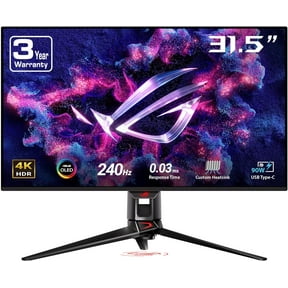 ASUS ROG Swift 32" 4K OLED Gaming Monitor(PG32UCDMR)-UHD (3840 x 2160), QD-OLED, 240 Hz, 0.03ms, FreeSync Premium Pro & G-Sync Compatible DCI-P3 99%, True 10-bit, 90W USB-C