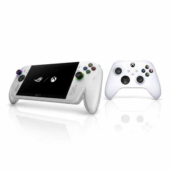 ASUS ROG XBOX Ally 7" Touchscreen 1080p FHD 120Hz Gaming Handheld AMD Ryzen Z2 A 16GB RAM 8TB SSD White + Microsoft Xbox Wireless Controller Robot White