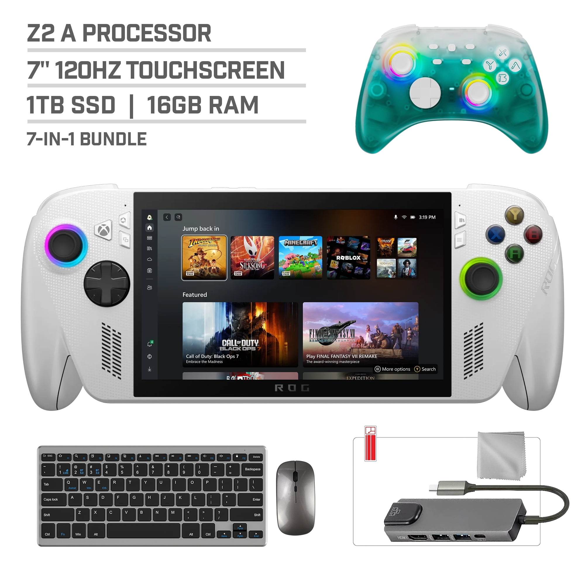 ASUS ROG Xbox Ally 1TB SSD AMD Ryzen Z2 A CPU Gaming Handheld 7-inch ...