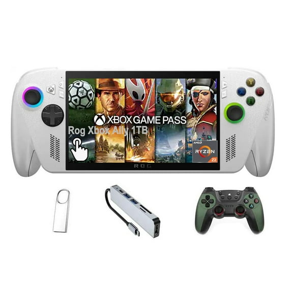 ASUS ROG Xbox Ally 7" FHD Gaming Handheld Console, 120Hz IPS LED Touch Screen, AMD Ryzen Z2 A Processor, 16GB with 1TB SSD, Windows 11, with 5ave 3-in-1 Kit