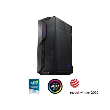 ASUS ROG Z11 Mini-ITX/DTX Mid-Tower PC Gaming Case with Patented 11° Tilt Design, Compatible with ATX Power Supply or a 3-Slot Graphics, Tempered-glass Panels, Front I/O USB 3.2 Gen 2 Type-C, Two USB
