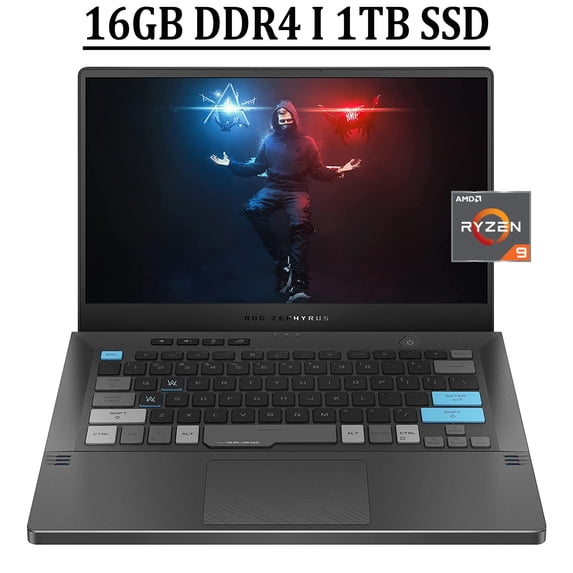 ASUS ROG Zephyrus G14 Alan Walker Special Edition Gaming Laptop 14" WQHD IPS 120Hz Display AMD Octa-Core Ryzen 9 5900HS Processor 16GB DDR4 1TB SSD GeForce RTX 3050 Ti 4GB Backlit Keyboard HDMI Win10
