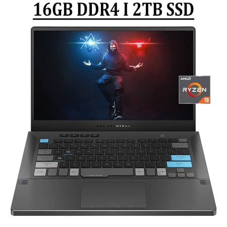 ASUS ROG Zephyrus G14 Alan Walker Special Edition Gaming Laptop 14" WQHD IPS 120Hz Display AMD Octa-Core Ryzen 9 5900HS Processor 16GB DDR4 2TB SSD GeForce RTX 3050 Ti 4GB Backlit Keyboard HDMI Win10