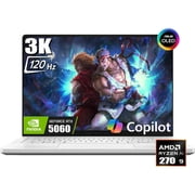 ASUS ROG Zephyrus G14 Gaming Laptop, 14" 2880 x 1800 3K 120Hz OLED Display, AMD Ryzen AI 9 270, NVIDIA GeForce RTX 5060, RGB Backlit KB, Win11 Home16GB DDR5 - 1TB SSD