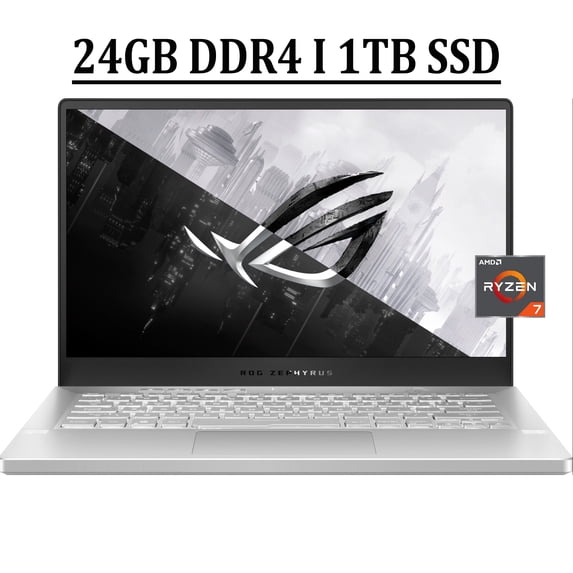 ASUS ROG Zephyrus G14 Gaming Laptop 14" FHD IPS 144Hz Display AMD Octa-Core Ryzen 7 5800HS Processor 24GB DDR4 1TB SSD NVIDIA GeForce RTX 3060 6GB Backlit Keyboard Dolby HDMI USB-C Win11 Silver