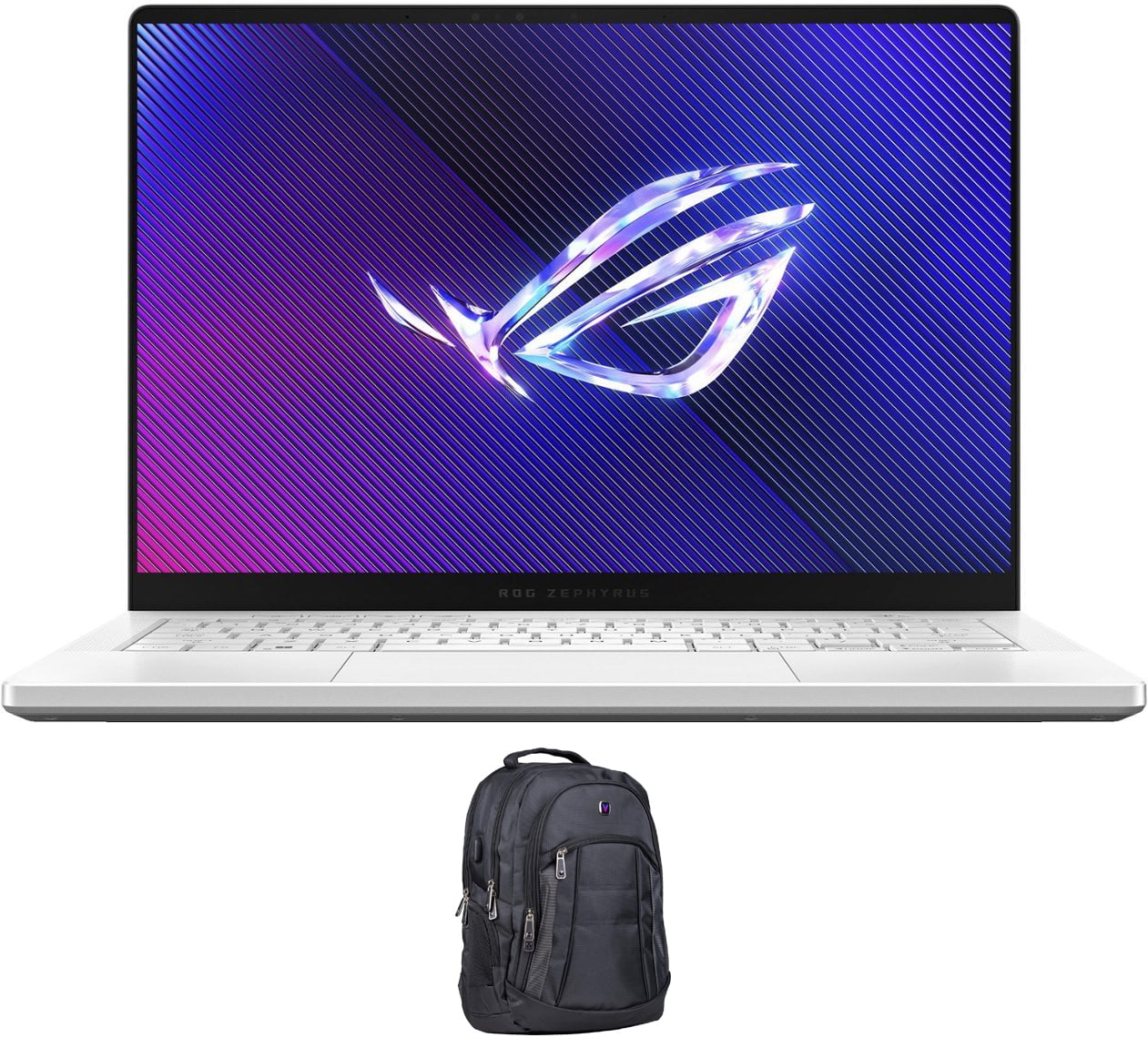 ASUS ROG Zephyrus G14 Gaming Laptop (AMD Ryzen 9 8945HS 8-Core, 14.0in 120 Hz 2.8K (2880x1800), GeForce RTX 4070, 32GB LPDDR5X 6400MHz RAM, 4TB PCIe SSD, Backlit KB, Win 11 Home) with Premium Backpack
