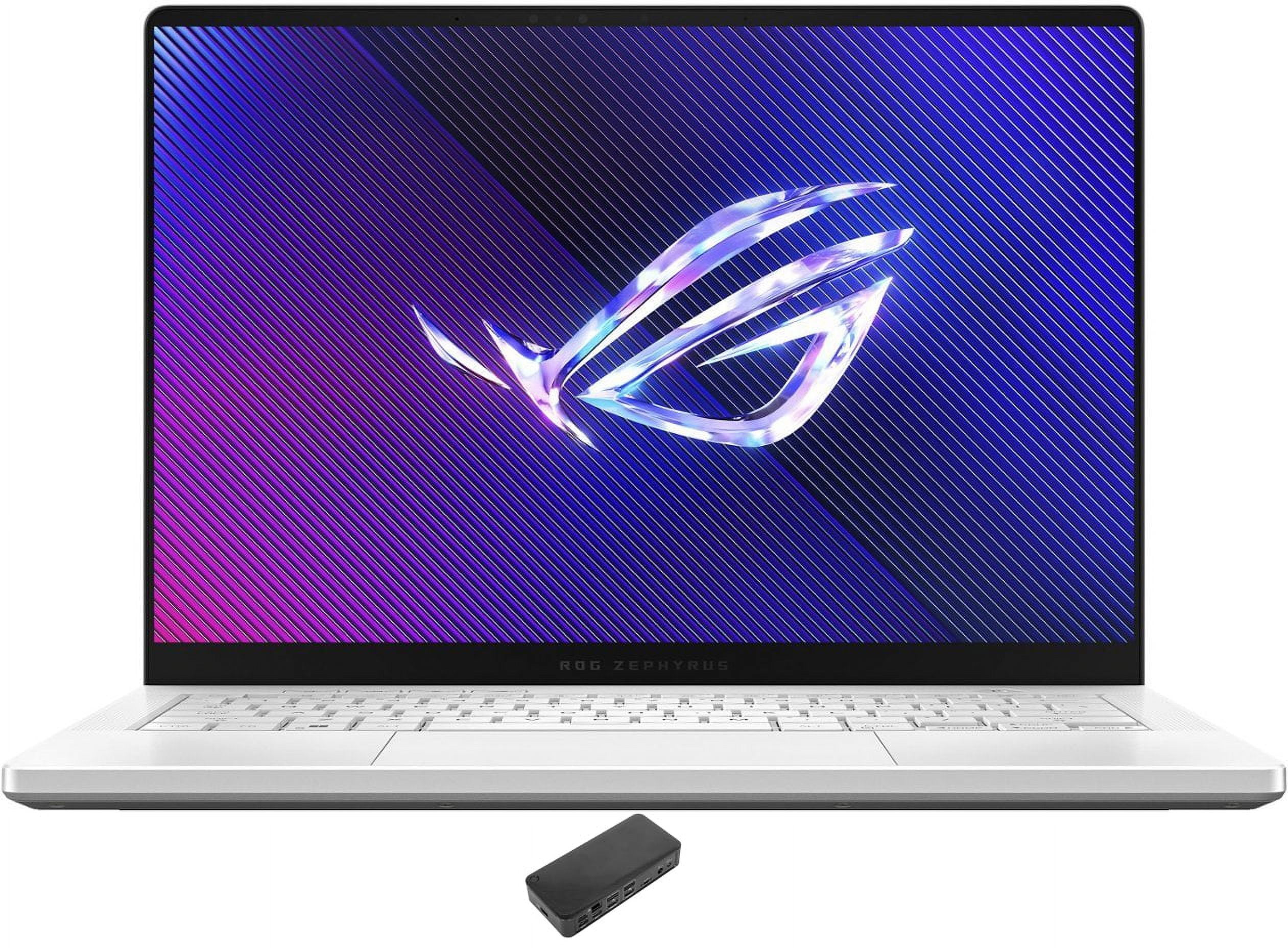 ASUS ROG Zephyrus G14 Gaming Laptop (AMD Ryzen 9 8945HS 8-Core, 14.0in 120 Hz 2.8K (2880x1800), GeForce RTX 4070, 32GB LPDDR5X 6400MHz RAM, 8TB PCIe SSD, Backlit KB, Wifi, Win 11 Home) with USB-C Dock
