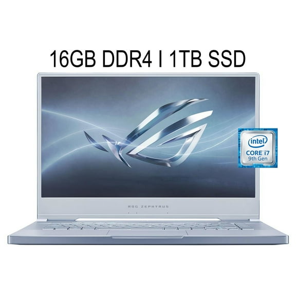 ASUS ROG Zephyrus M Gaming Laptop 15.6" FHD IPS 240Hz Display 9th Gen Intel Hexa-Core i7-9750H 16GB DDR4 1TB SSD NVIDIA GeForce GTX 1660 Ti 6GB RGB Backlit Keyboard Win10 Pro Blue