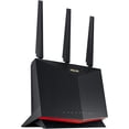 thumbnail image 1 of ASUS RT-AX86U AX5700 Dual Band + WiFi 6 Gaming Router, 802.11ax, up to 2500 sq ft & 35+ devices, NVIDIA GeForce Now, Lifetime Free Internet Security, Mesh WiFi support, 2.5G port, gaming port, True 2, 1 of 3