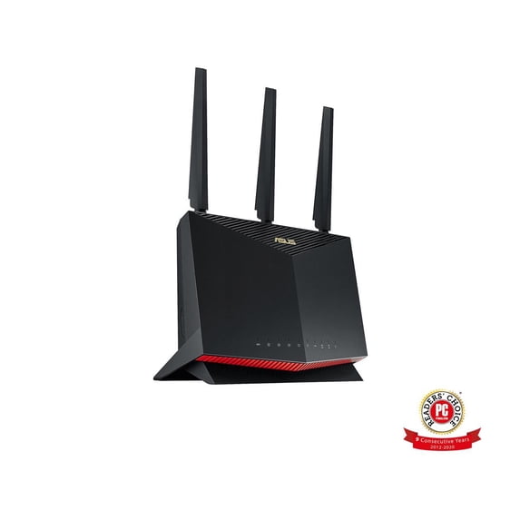 ASUS RT-AX86U AX5700 Dual Band WiFi 6 Gaming Router, WiFi 6 802.11ax, Mobile Game Mode, Lifetime Free Internet Security, Mesh WiFi support, 2.5G Port, Gaming Port, Adaptive QoS, Port Forwarding