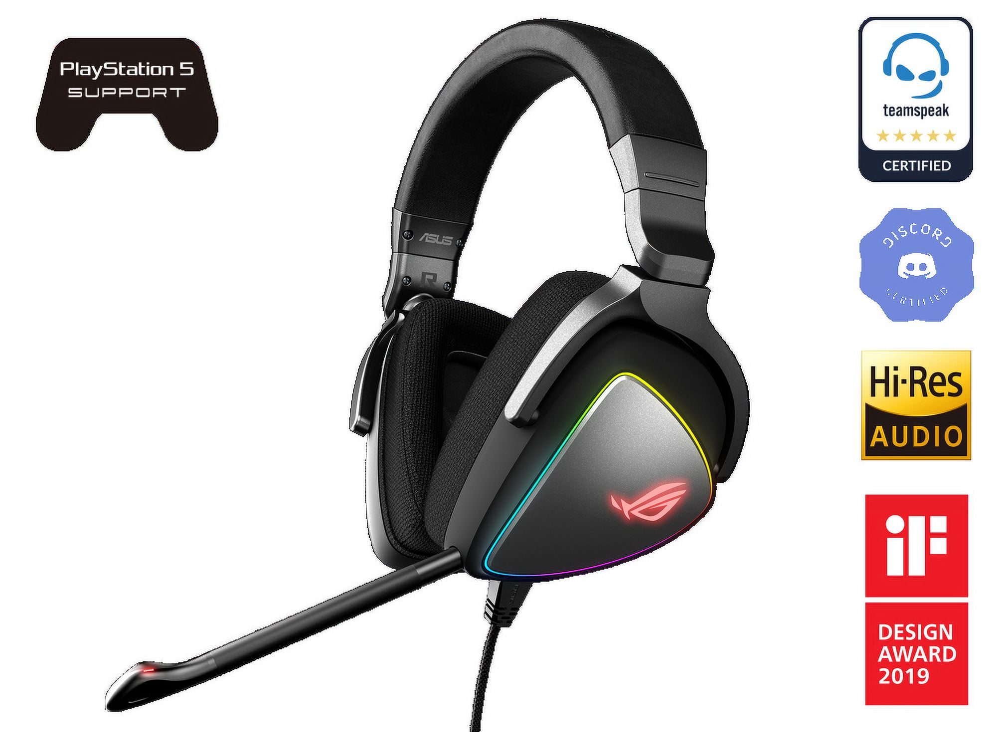 ASUS ROG Delta USB-C Gaming Headset, Hi-Fi Quad-DAC, 127dB SNR, PC