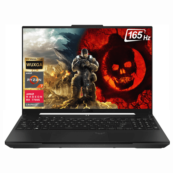 ASUS TUF 2024 Premium Gaming Laptop, 16" FHD+ 165Hz, AMD Ryzen 7 7735HS, AMD Radeon RX 7700S, 64GB DDR5 RAM, 2TB SSD, RGB Backlit KB, Wi-Fi 6, W11P, Black