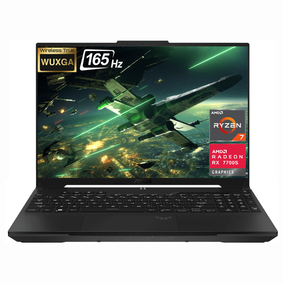 ASUS TUF 2024 Ultimate Gaming Laptop, 16" FHD+ 165Hz, AMD Ryzen 7 7735HS, AMD Radeon RX 7700S, 32GB DDR5 RAM, 1TB SSD, RGB Backlit KB, Wi-Fi 6, W11H, Black