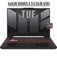 thumbnail image 1 of ASUS TUF A15 Gaming Laptop 15.6" FHD IPS 144Hz Anti-Glare Display, AMD Octa-Core Ryzen 7 6800H Processor 16GB DDR5 512GB SSD NVIDIA GeForce RTX 3050 Ti 4GB RGB Backlit Keyboard Dolby HDMI Win11 Black, 1 of 7