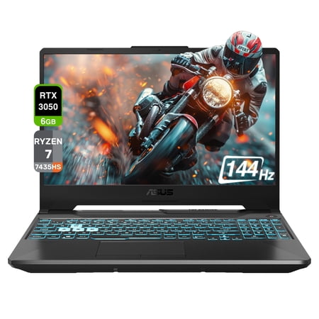 ASUS TUF A15 Gaming Laptop, AMD Ryzen 7 7435HS, 32 GB DDR5 RAM, 2 TB PCle SSD, 15.6" FHD (1920x1080) 144Hz Display, Nvidia G-Force RTX 3050, Backlit Keyboard, W11 Home, Black