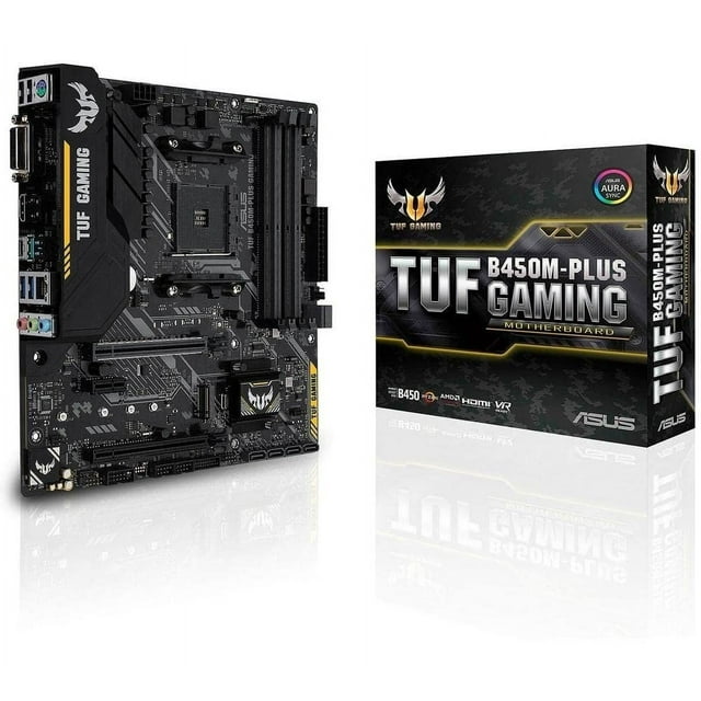 ASUS TUF B450MPlus Gaming AMD Ryzen 2 AM4 DDR4 HDMI DVID M.2 mATX