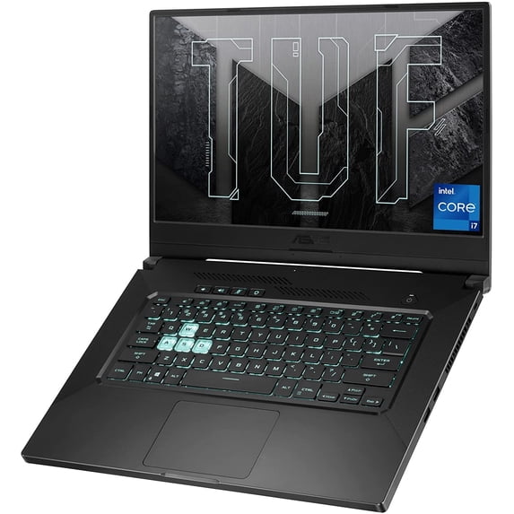 ASUS TUF Dash 15.6” FHD 144Hz IPS Laptop 4-Core Intel Core i7-11370H NVIDIA GeForce RTX 3050Ti 8GB DDR4 512GB NVMe SSD USB-C w/DP WiFi AX RJ-45 BT Webcam HDMI2.0 RGB Backlit KB Windows 11 Home