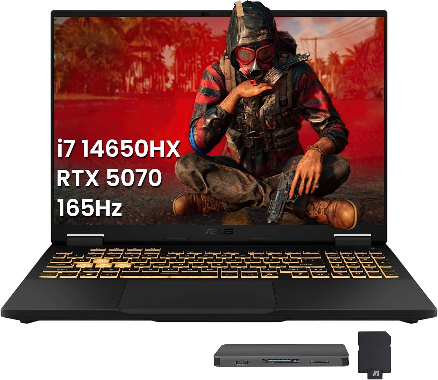 ASUS TUF F16 16" WUXGA 165Hz Gaming Laptop, Intel i7-14650HX, GeForce RTX 5070 8GB GDDR7, 16GB DDR5, 1TB SSD, RGB Backlit Keyboard, FHD IR Camera, Wi-Fi 6E, Win 11 Pro, Gray, 1TB Docking Station Set