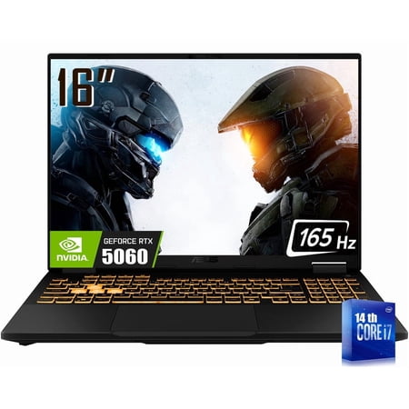ASUS TUF F16 Gaming Laptop, 16" 1920 x 1200 FHD+ 165Hz Display, Intel Core i7-14650HX, NVIDIA GeForce RTX 5060, RGB Backlit KB, Win11 Home (16GB DDR5 | 512GB SSD)