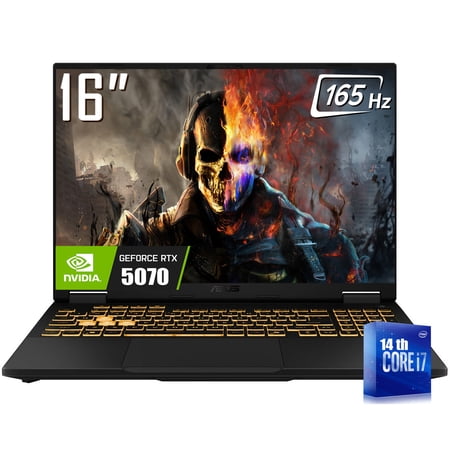 ASUS TUF F16 Gaming Laptop, 16" 1920 x 1200 FHD+ 165Hz LED Display, Intel Core i7 14650HX, NVIDIA GeForce RTX 5070 8GB GDDR7, RGB Backlit KB, Win11 Home(16GB DDR5 - 1TB SSD)