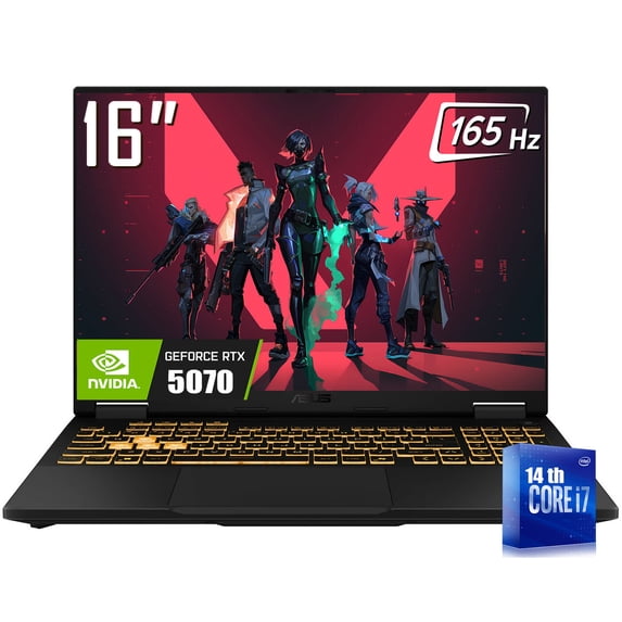 ASUS TUF F16 Gaming Laptop, 16" 1920 x 1200 FHD+ 165Hz LED Display, Intel Core i7 14650HX, NVIDIA GeForce RTX 5070 8GB GDDR7, RGB Backlit KB, Win11 Home(16GB DDR5 | 1TB SSD)