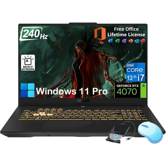 ASUS TUF F17 Gaming Laptop - 17.3" 2.5K WQHD 240Hz Display • Intel Core i7-13620H • NVIDIA GeForce RTX 4070 • Office Lifetime • Windows 11 Pro • Backlit KB • Wi-Fi 6 (32GB DDR5 | 2TB SSD)