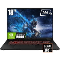 ASUS TUF FA8 Gaming Laptop, 18" 1920 x 1200 FHD  144Hz IPS LCD Display, AMD Ryzen 7 260, GeForce RTX 5060 8GB GDDR7, RGB Backlit KB, WiFi 6E, Win11 Home(16GB DDR5 - 1TB SSD)