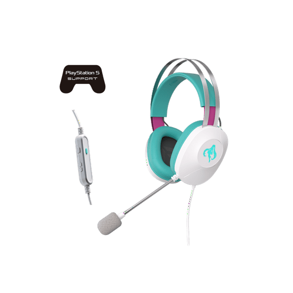 ASUS TUF GAMING H1 GEN II HATSUNE MIKU EDITION, Wired Gaming Headset with 40 mm ASUS Essence Drivers, Virtual 7.1 surround sound, TeamSpeak-certified Microphone, Lightweight 297-gram Design
