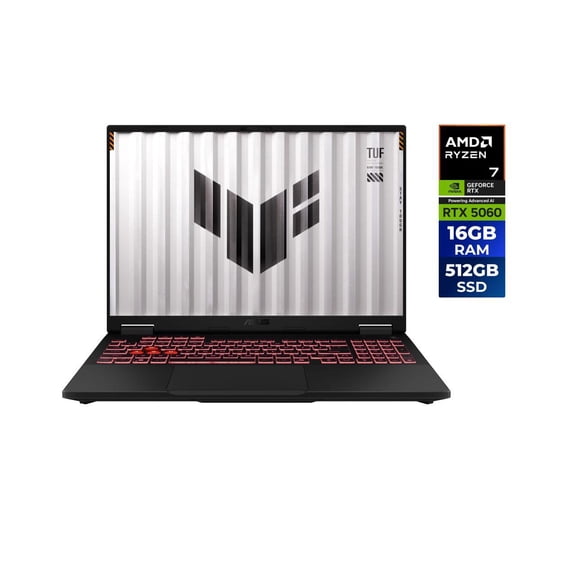 ASUS TUF Gaming - 16.0" WUXGA 144 Hz - AMD Ryzen 7 260 - GeForce RTX 5060 Laptop GPU - 16GB Memory DDR5 5600 - 512GB PCIe SSD - Windows 11 Home (FA608UMI-NB73)