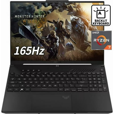 ASUS TUF Gaming A16 16" FHD 165Hz Gaming Laptop,AMD Ryzen 7 7735HS(> i9-11900H) ,16GB DDR5 Memory,512GB PCIe SSD,Radeon RX7700S,Backlit KB, OFF BLACK