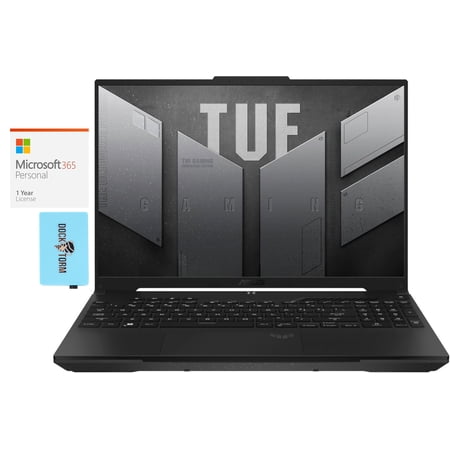 ASUS TUF Gaming A16 Gaming/Entertainment Laptop (AMD Ryzen 7 7735HS 8-Core, 16.0in 165 Hz Wide UXGA (1920x1200), Radeon RX 7700S, Win 10 Pro) with Microsoft 365 Personal , Dockztorm Hub