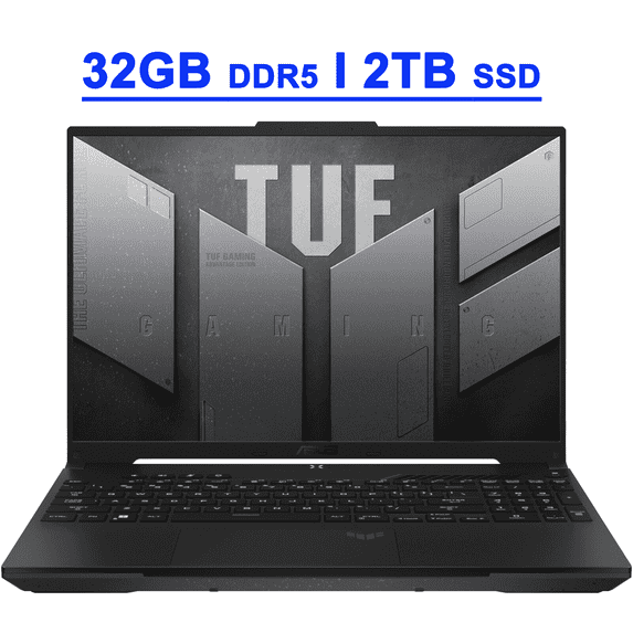 ASUS TUF Gaming A16 Premium Laptop 16" FHD+ 165Hz 7ms 100% sRGB AMD Octa-core Ryzen 7 7735HS 32GB DDR5 2TB SSD Radeon RX 7600S 8GB Graphic Backlit Keyboard SB-C USB4 Fast Charging Win11 Gray