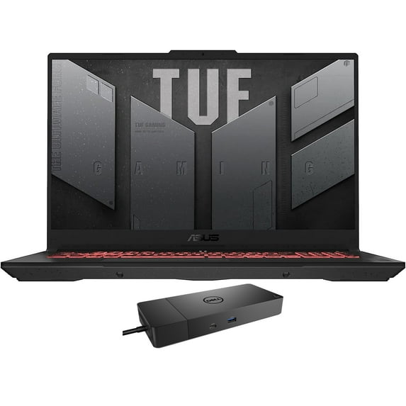 ASUS TUF Gaming A17 Gaming/Entertainment Laptop (AMD Ryzen 7 7735HS 8-Core, 17.3in 144Hz Full HD (1920x1080), GeForce RTX 4060, Win 11 Home) with WD19S 180W Dock