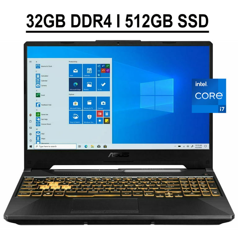 ASUS TUF Gaming F15 Gaming Laptop 15.6 FHD 144Hz 3ms Response Time Display  11th Gen Intel Octa-Core i7-11800H 32GB DDR4 512GB SSD GeForce RTX 3050 4GB  Backlit Keyboard HDMI USB-C WiFi6 Win10